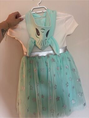 Star Wars Kids Mint Green Frog Hooded Tulle Dress size 6